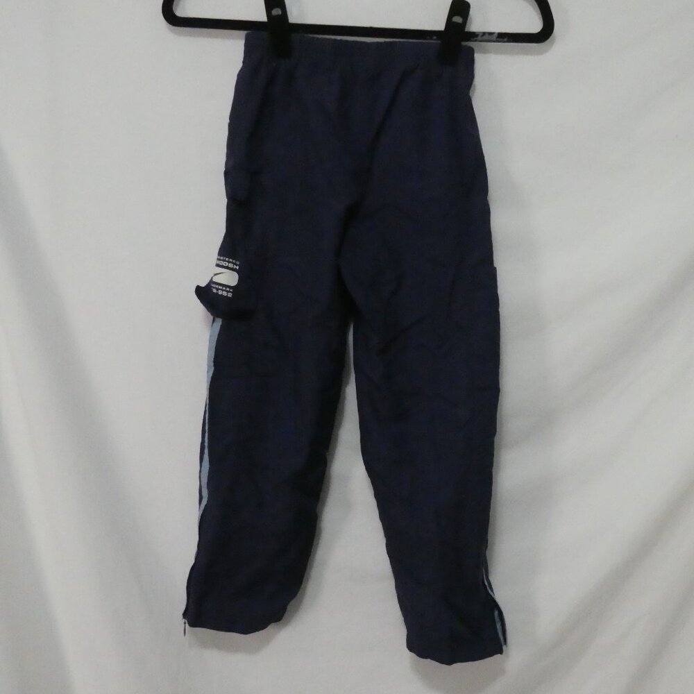 NIKE Registered Swoosh Mesh Lined Navy Pants W Stripes 10 inch waist measured - Picture 4 of 16